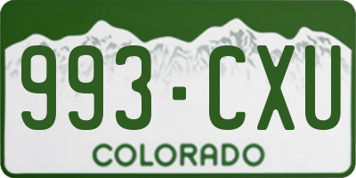 CO license plate 993CXU