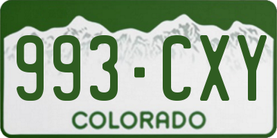 CO license plate 993CXY