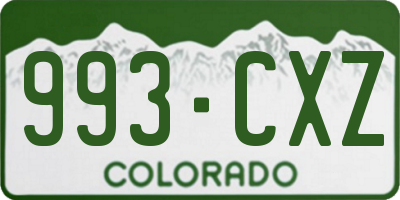 CO license plate 993CXZ