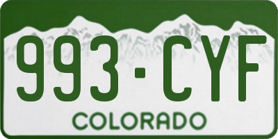 CO license plate 993CYF