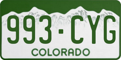CO license plate 993CYG