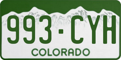CO license plate 993CYH