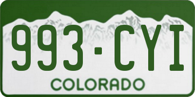 CO license plate 993CYI