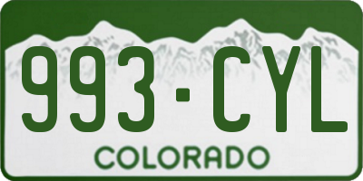 CO license plate 993CYL