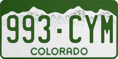 CO license plate 993CYM