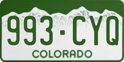 CO license plate 993CYQ