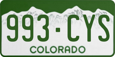 CO license plate 993CYS