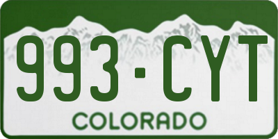 CO license plate 993CYT