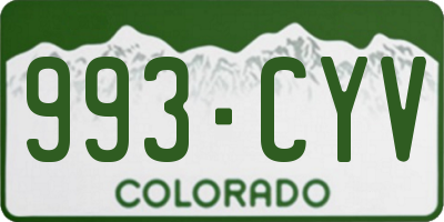 CO license plate 993CYV