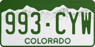 CO license plate 993CYW