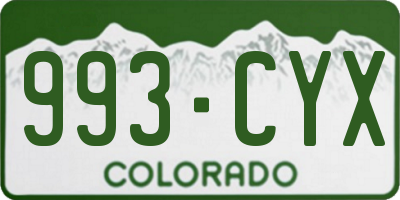 CO license plate 993CYX