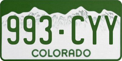 CO license plate 993CYY