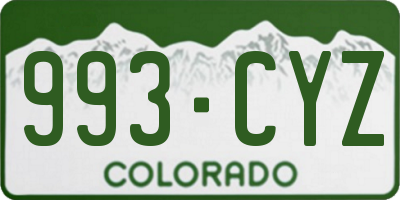CO license plate 993CYZ