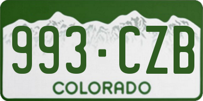 CO license plate 993CZB