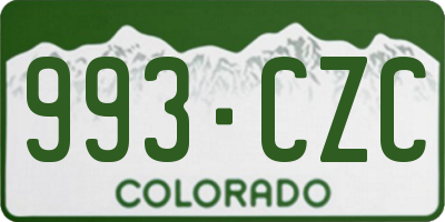 CO license plate 993CZC