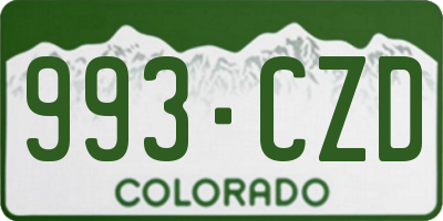 CO license plate 993CZD