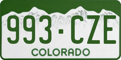 CO license plate 993CZE
