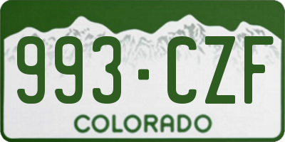 CO license plate 993CZF