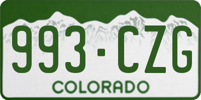 CO license plate 993CZG