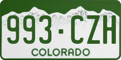 CO license plate 993CZH