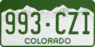 CO license plate 993CZI