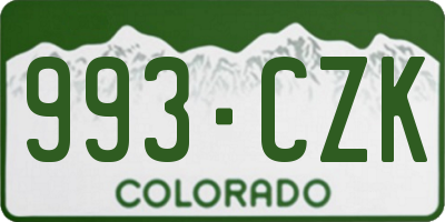 CO license plate 993CZK
