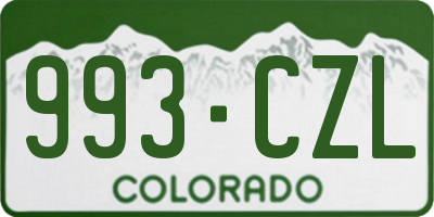 CO license plate 993CZL