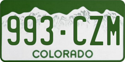 CO license plate 993CZM