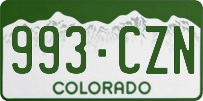CO license plate 993CZN