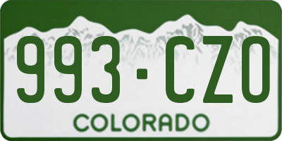 CO license plate 993CZO