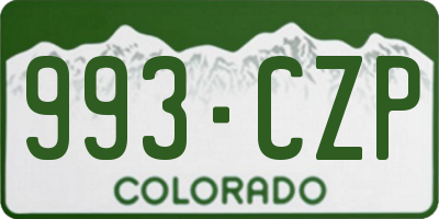 CO license plate 993CZP