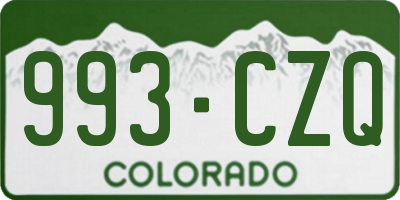 CO license plate 993CZQ
