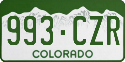 CO license plate 993CZR