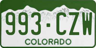 CO license plate 993CZW
