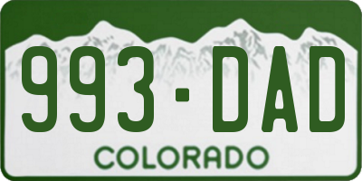 CO license plate 993DAD
