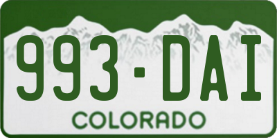 CO license plate 993DAI