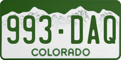 CO license plate 993DAQ