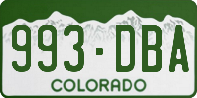 CO license plate 993DBA