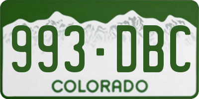 CO license plate 993DBC