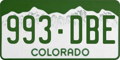 CO license plate 993DBE