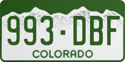 CO license plate 993DBF