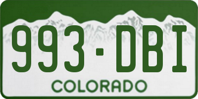CO license plate 993DBI