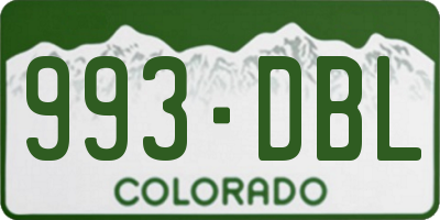 CO license plate 993DBL