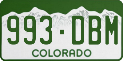 CO license plate 993DBM
