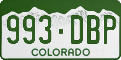 CO license plate 993DBP