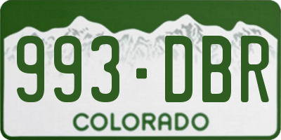 CO license plate 993DBR