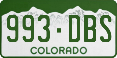 CO license plate 993DBS