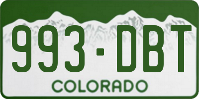 CO license plate 993DBT