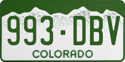 CO license plate 993DBV