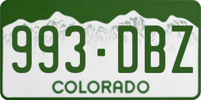 CO license plate 993DBZ